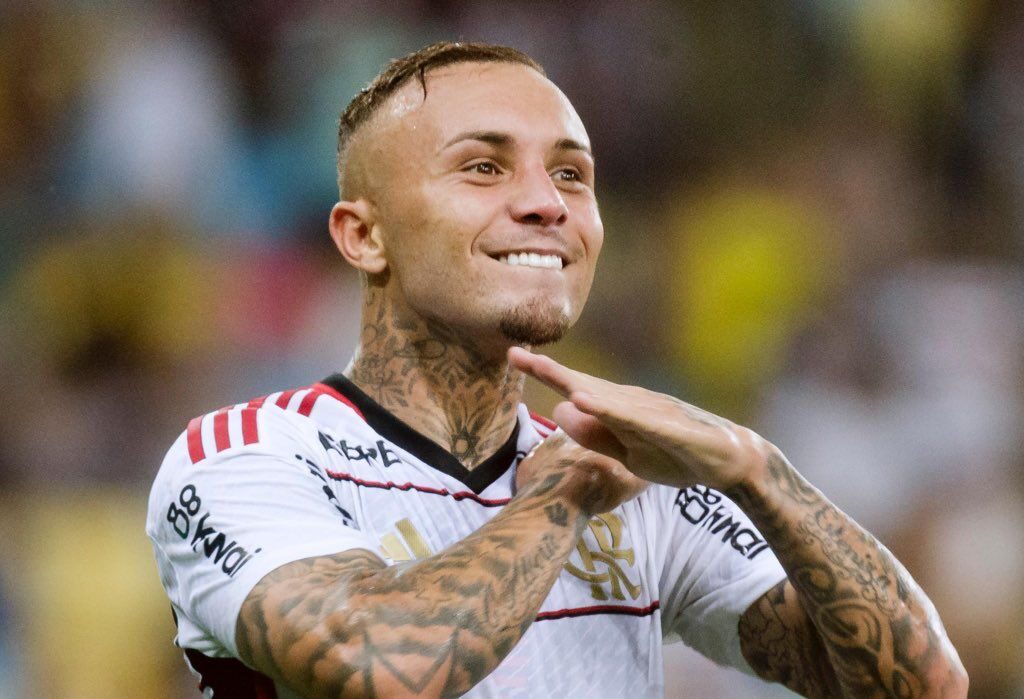 Everton Cebolinha, atacante do Flamengo, é pilar de discussão entre ex-mulher e affair — Foto: Adriano Fontes/CRF