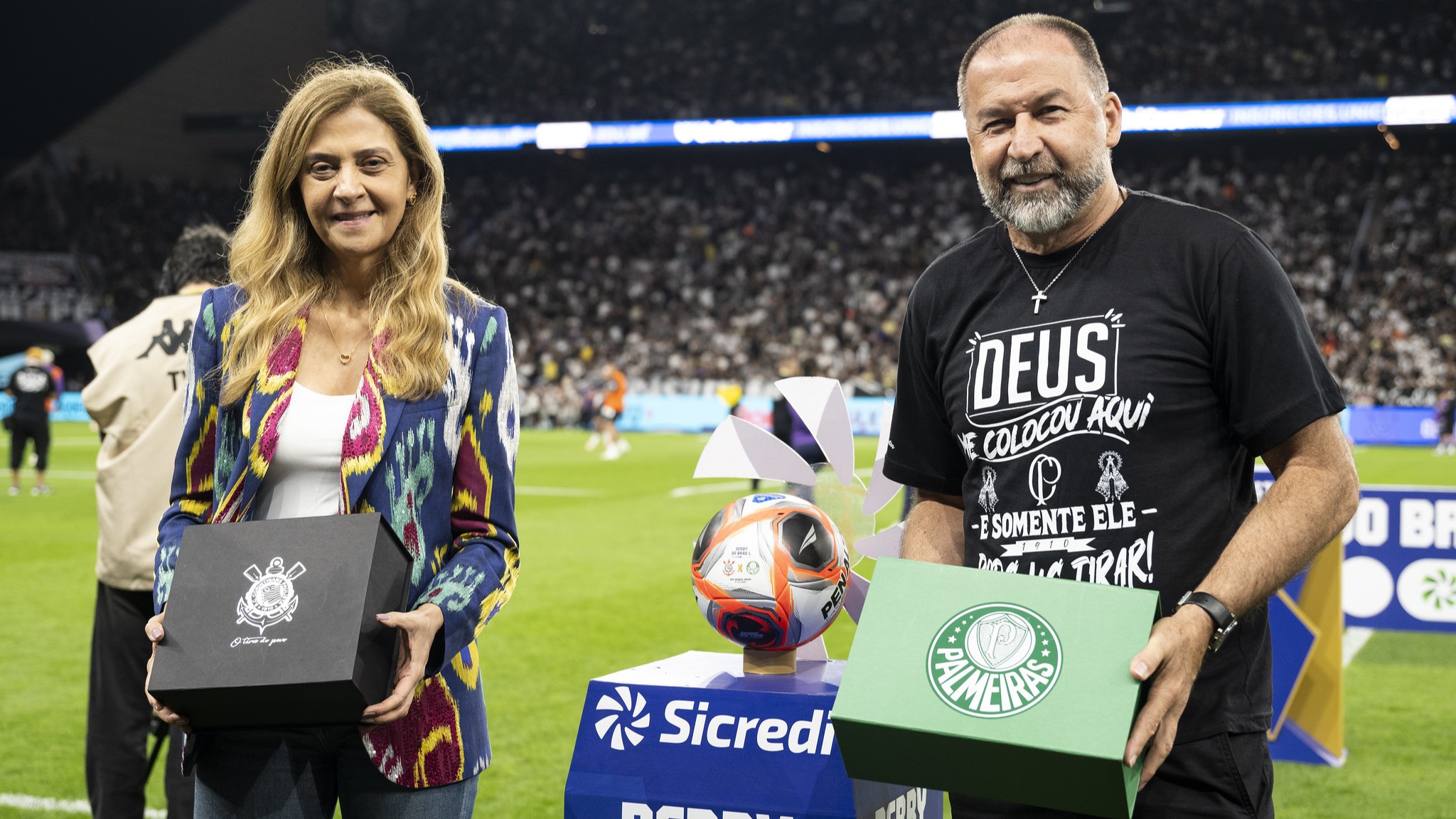 Leila Pereira chegou a afirmar para Augusto Melo que o Corinthians sempre vence o Palmeiras