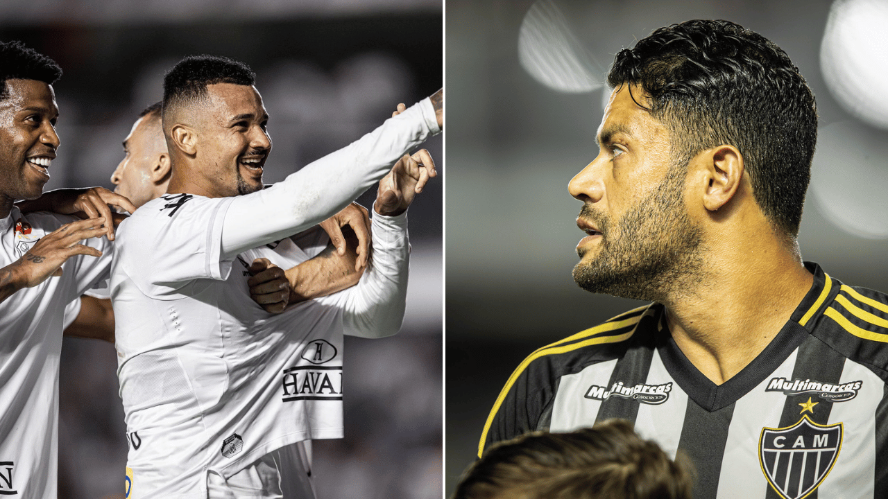 Emprestado pelo Cruzeiro, Zé Ivaldo provoca o Atlético em gol do Santos e Hulk rebate