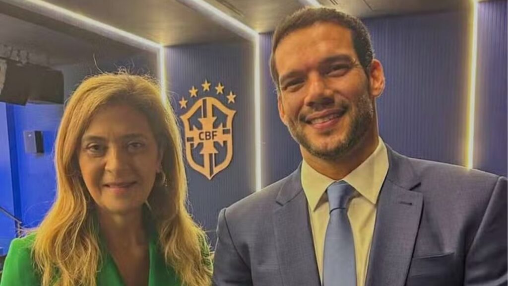Leila Pereira e Samir Xaud conversaram nos EUA sobre criação da liga (Foto: Divulgação/Redes sociais/@leilapereira)